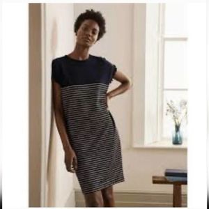 Boden Navy and White Striped Mini Dress